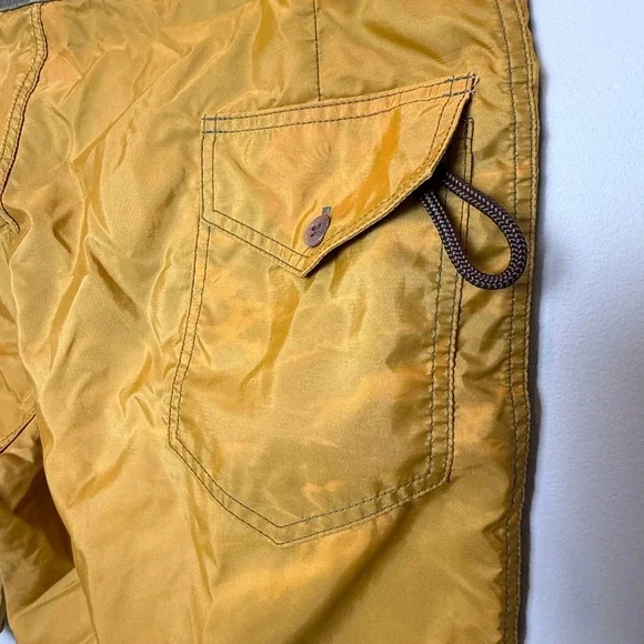 VTG Birdwell Beach Britches Mens 36 Yellow Board Shorts Swim Trunks California